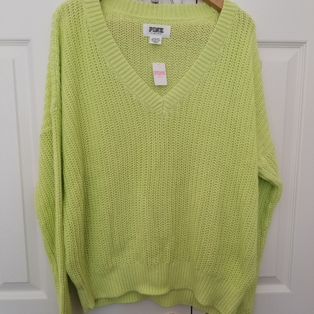 VS PINK V NECK SWEATER NWT